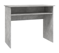 QJBSAVVA Bureau d'Ordinateur 90x50x74 cm, Table de Travail Moderne avec Étagère de Rangement, Petit Bureau d'Étude en Bois d'Ingénierie pour Espace de Travail, Gris Béton