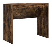 QJBSAVVA Bureau Informatique Compact en Bois d'Ingénierie, Table d'Étude Moderne 90 x 40 x 76 cm, Console de Travail pour Petit Espace, Salon, Chambre, Style Épuré Coloris Chêne Fumé