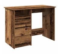 QJBSAVVA Bureau Informatique Table de Bureau en Bois d'Ingénierie, Table de Travail avec Grand Plateau et Rangement, Style Vieux Bois pour Salon et Chambre, 102x50x75 cm