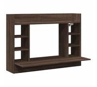 QJBSAVVA Bureau Mural Chêne Marron 105x48x75 cm en Bois d'Ingénierie, Table de Travail Suspendue Gain de Place avec 6 Compartiments et Étagère pour Ordinateur et Décoration