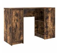 QJBSAVVA Bureau Secrétaire en Bois d'Ingénierie Chêne Fumé 120x42x76 cm, Table d'Écriture avec Grand Rangement pour Ordinateur et Dossiers, Meuble pour Salon et Bureau à Domicile