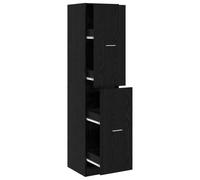 QJBSAVVA Cabinet d'Apothicaire en Bois d'Ingénierie Chêne Noir 40 x 41 x 174.5 cm, Armoire de Rangement Haute avec Tiroir et Compartiments pour Salon, Bureau et Entrée