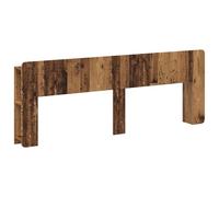 QJBSAVVA Cabinet de Tête de Lit avec Rangement Intégré, Meuble de Chevet en Bois d'Ingénierie pour Chambre, Bibliothèque Moderne Forme U, 215 x 18,5 x 80 cm, Bois Ancien