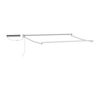 QJBSAVVA Cadre de Store Banne Rétractable Électrique avec Panneau Solaire et Télécommande, Armature de Store de Terrasse en Acier et Aluminium, Manivelle Incluse, Blanc, 2,5 x 2 m