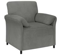 QJBSAVVA Canapé 1 place gris foncé - Fauteuil simple moderne en velours avec cadre en métal - Fauteuil de relaxation rembourré pour salon et chambre à coucher - 88 x 83 x 95 cm