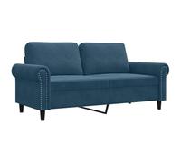 QJBSAVVA Canapé 2 places bleu largeur d'assise 140 cm - Canapé moderne en velours avec structure en métal robuste et rembourrage en mousse - Canapé pour salon et bureau - Housse en velours et