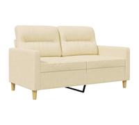 QJBSAVVA Canapé 2 places crème - Largeur d'assise : 120 cm - Canapé rembourré avec housse en tissu et structure en métal - Canapé moderne pour salon - 138 x 77 x 80 cm - Petit canapé avec rembourrage