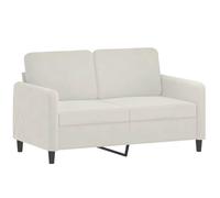 QJBSAVVA Canapé 2 places crème - Largeur d'assise : 120 cm - En velours - Design moderne - Canapé rembourré avec structure en métal et rembourrage en mousse - Loveseat confortable pour salon et