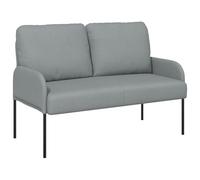 QJBSAVVA Canapé 2 Places Moderne 115cm en Tissu Gris Clair avec Pieds en Métal, Petit Canapé de Salon Droit Design Scandinave pour Studio et Bureau, Montage Facile