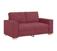 QJBSAVVA Canapé 2 places rouge vin 160 cm, canapé rembourré avec housse en tissu, canapé confortable pour salon et bureau, canapé de salon stable avec accoudoirs larges, 2 places avec assise de 120 cm