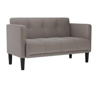 QJBSAVVA Canapé 2 places, taupe, largeur d'assise 111 cm, canapé rembourré avec housse en tissu, accoudoirs en contreplaqué et rembourrage à ressorts, canapé compact pour salon, chambre à coucher et