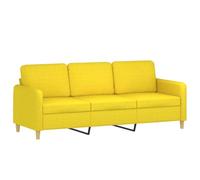 QJBSAVVA Canapé 3 places jaune clair - Largeur d'assise : 180 cm - Canapé rembourré moderne avec structure en métal et housse en tissu - Canapé confortable pour salon, bureau et chambre d'amis, 198 x