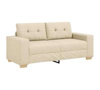 QJBSAVVA Canapé causeuse - 180 x 77 x 82 cm - En tissu crème - Canapé 2 places avec accoudoirs en bois - Canapé rembourré pour salon, chambre à coucher et bureau - Design moderne - Assise confortable