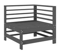 QJBSAVVA Canapé d'angle de Jardin en Bois de Pin Massif Gris, Fauteuil Modulable de Salon de Terrasse et Balcon, Module d'angle Extérieur sans Coussin, 63,5x63,5x60 cm