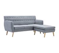 QJBSAVVA Canapé d'angle en forme de L avec méridienne montable des deux côtés, canapé rembourré moderne pour salon, canapé robuste avec rembourrage en mousse, housse en tissu gris clair, 171,5 x 138 x