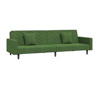 QJBSAVVA Canapé-lit 2 places avec fonction sommeil, vert foncé, en velours, avec 2 coussins, lit d'appoint, moderne, pliable, pour salon et bureau, dossier réglable, 220 x 84,5 x 69 cm