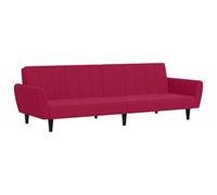 QJBSAVVA Canapé-lit 2 places en velours rouge bordeaux, lit d'invité extensible avec cadre en bois, dossier réglable, canapé pliable moderne pour salon, studio et bureau, 220 x 84,5 x 69 cm
