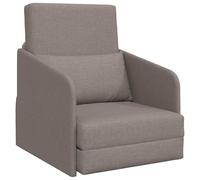QJBSAVVA Canapé-Lit Convertible 1 Place, Chauffeuse Lit d'Appoint en Tissu Taupe pour Studio et Salon, Fauteuil Convertible avec Cadre en Métal et Mousse, 65 x 80 x 83 cm