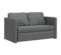 QJBSAVVA Canapé-Lit Convertible 2 Places, Chauffeuse Pliable 2 en 1 en Tissu Gris Foncé, Canapé de Sol avec Coussins pour Salon, Chambre et Bureau, Lit d'Appoint 112x174x55 cm