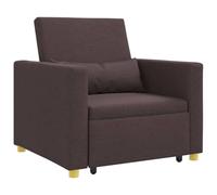 QJBSAVVA Canapé-Lit Convertible 3-en-1, Fauteuil Lit 1 Place en Tissu Marron Foncé avec Coussin Lombaire, Meuble Gain de Place pour Studio et Salon, 90 x 165 x 87 cm