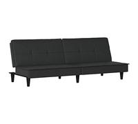 QJBSAVVA Canapé-Lit Convertible en Tissu Noir, Canapé Clic-Clac 3 Places pour Salon et Chambre d'amis, Banquette Lit d'Appoint avec Dossier Inclinable, 200 x 89 x 70 cm