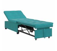 QJBSAVVA Canapé-Lit Convertible en Velours Turquoise, Banquette 1 Place avec Pieds Noirs pour Salon et Studio, Fauteuil Lit d'Appoint Moderne et Élégant, 194 x 67 x 82 cm