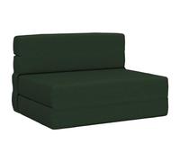 QJBSAVVA Canapé-Lit Pliant 1 Place Convertible en Tissu, Matelas Pliable de Sol 190 x 70 x 15 cm, Chauffeuse Convertible en Mousse pour Salon et Bureau, Vert Foncé
