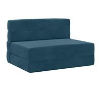 QJBSAVVA Canapé-Lit Pliant Bleu 190x70x15 cm - Chauffeuse Convertible 1 Place en Velours et Mousse - Matelas de Sol Pliable et Gain de Place pour Salon, Chambre d'amis et Studio