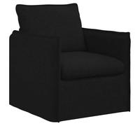 QJBSAVVA Canapé noir 75 x 82 x 85 cm Canapé rembourré moderne en tissu avec cadre en métal, fauteuil simple ergonomique pour salon et chambre à coucher, fauteuil lounge modulaire