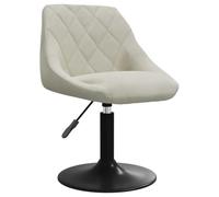 QJBSAVVA Chaise de Salle à Manger Pivotante en Velours Crème, Tabouret de Cuisine Réglable en Hauteur avec Base en Acier, Siège de Bureau pour Salon et Bar, 46 x 44 x 62,5-77,5 cm