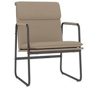 QJBSAVVA Chaise Longue Cappuccino 55x64x80 cm, Fauteuil Relax de Salon en Similicuir, Chaise de Relaxation avec Cadre en Métal et Dossier Rembourré pour Séjour et Chambre