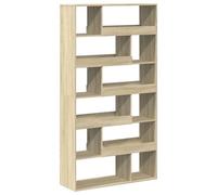 QJBSAVVA Cloison de séparation 12 étagères, Étagère bibliothèque Design en Bois d'ingénierie, Meuble de Rangement pour Salon ou Bureau, Chêne Sonoma, 100 x 33 x 187,5 cm