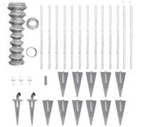 QJBSAVVA Clôture à Mailles Losangées avec Poteaux et Pointes d'Ancrage, Grillage Simple Torsion en Acier Galvanisé 25 x 1,25 m, Kit Complet pour Délimitation de Jardin et Parc
