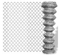 QJBSAVVA Clôture à Mailles Losangées en Acier Galvanisé 15x1,5 m Grillage Simple Torsion de Jardin Rouleau de Grillage Métallique Argenté Maille 6x6 cm Fil de 2 mm