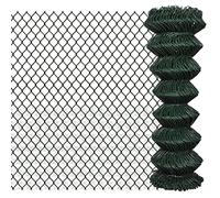 QJBSAVVA Clôture à Mailles Losangées en Acier Plastifié Vert, Grillage Simple Torsion 1,25x15 m, Fil 2,8 mm, Maille 60x60 mm, Rouleau de Jardin pour Délimitation de Propriété
