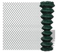 QJBSAVVA Clôture à Mailles Losangées Grillage Simple Torsion en Acier Plastifié PVC, Rouleau de Grillage Vert de Jardin 1,5 x 25 m, Idéal pour Délimiter et Sécuriser un Terrain