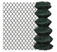 QJBSAVVA Clôture à Mailles Losangées Grillage Simple Torsion en Acier Plastifié PVC Vert pour Jardin, Cour et Délimitation Extérieure Rouleau de 0,8 x 15 m Fils de 2,8 mm