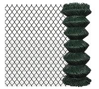 QJBSAVVA Clôture à Mailles Losangées, Rouleau de Grillage Simple Torsion en Acier Plastifié PVC pour Démarcation de Jardin, 1 x 15 m, Maille 60x60 mm, Fil 2,8 mm, Vert