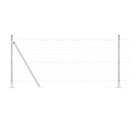 QJBSAVVA Clôture avec Poteaux Argenté 0,8 x 25 m, Grillage de Jardin en Acier pour Extérieur, Barrière de Sécurité et Délimitation de Terrasse avec Kit de Fixation Complet