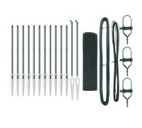 QJBSAVVA Clôture de Jardin avec 13 Piquets et Poteaux en Acier et PVC, Kit de Délimitation pour Extérieur, Cour et Terrasse, Revêtement en Poudre Durable, 2500 x 3,2 x 40 cm, Vert
