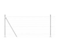 QJBSAVVA Clôture de Jardin avec Poteaux, Kit Grillage Complet en Acier Argenté 1 x 10 m, Barrière Métallique Extérieure pour Délimitation de Terrasse et Sécurité des Animaux