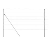 QJBSAVVA Clôture de Jardin en Acier Galvanisé avec 52 Poteaux, Grillage Métallique Robuste pour Délimitation Extérieure et Sécurité de Terrasse, Kit Complet 50 x 1,2 m