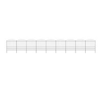 QJBSAVVA Clôture de Jardin en Acier Noir 15,3m x 2m - Barrière de Sécurité Extérieure avec Dessus en Lance pour Propriété - Kit Complet de 9 Panneaux et 10 Poteaux Robustes