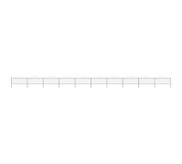 QJBSAVVA Clôture de Jardin en Acier Noir 17m x 75cm, Barrière de Sécurité avec Dessus en Forme de Lance, Kit Complet de 10 Panneaux et 11 Poteaux pour Délimitation Extérieure