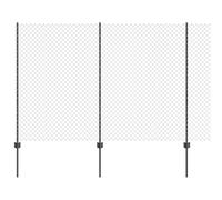 QJBSAVVA Clôture de Jardin en Grillage avec Poteaux Kit Complet pour Extérieur, Panneaux de Délimitation en Acier et PVC avec Revêtement en Poudre, Gris, 1000 x 2,7 x 150 cm