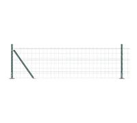 QJBSAVVA Clôture de Jardin en Kit avec Poteaux et Accessoires, Grillage Vert en Acier et PVC 0,4 x 10 m, Barrière Métallique de Délimitation pour Extérieur et Terrasse