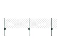 QJBSAVVA Clôture de Jardin en Treillis Métallique avec Poteaux, Grillage Vert en Acier et PVC pour Extérieur et Terrasse, Kit Complet avec 1 Rouleau 1,6 x 50 m et 88 Poteaux
