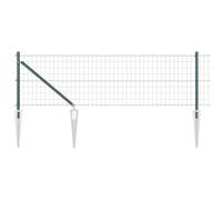 QJBSAVVA Clôture de Jardin Grillage Euro 0,4 x 50 m, Kit Complet avec Poteaux et Piques en Acier et PVC Vert, Barrière de Délimitation pour Extérieur Terrasse et Potager