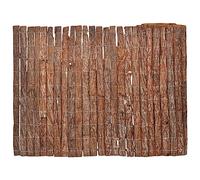 QJBSAVVA Clôture d'écorce 1000 x 70 cm - Clôture naturelle comme brise-vue pour jardin, balcon et terrasse - Clôture de jardin flexible en écorce naturelle avec reliure métallique pour border et