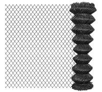 QJBSAVVA Clôture en treillis - 15 x 1,5 m - Mailles : 60 x 60 mm - Clôture de jardin en acier gris - Clôture métallique revêtue de PVC pour enclos de jardin et délimitation de terrain - Rouleau de